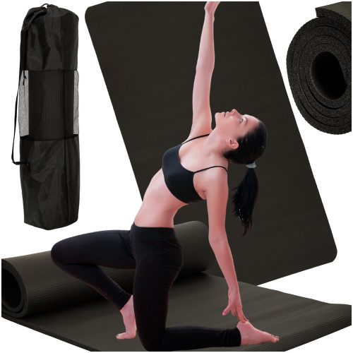 Yoga practice mat thick 185x80x1.5 cm black