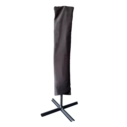 Large folding garden parasol with 290cm extension arm in black