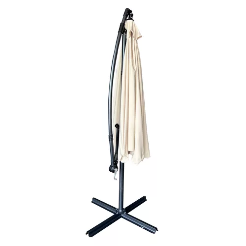 Garden parasol large folding parasol 290cm with beige arms