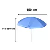 Beach umbrella adjustable collapsible UV foldable 150cm blue