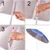 Beach umbrella adjustable collapsible UV foldable 150cm blue