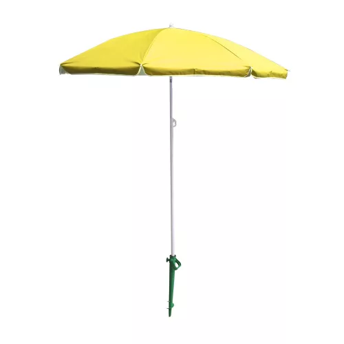 Beach umbrella adjustable collapsible UV foldable 150cm yellow