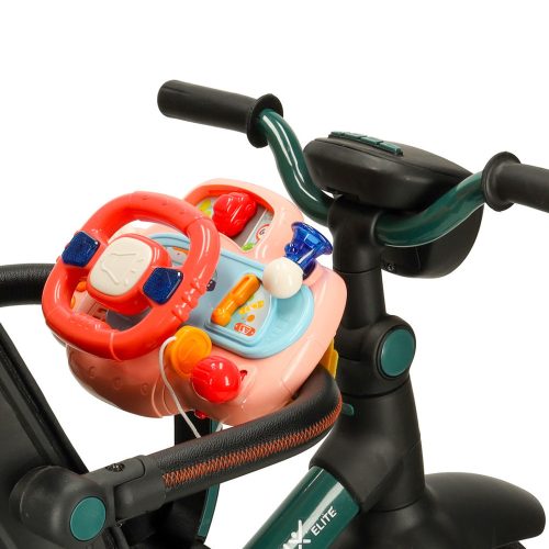 Children's interactive steering wheel toy simulator with musical sounds pink