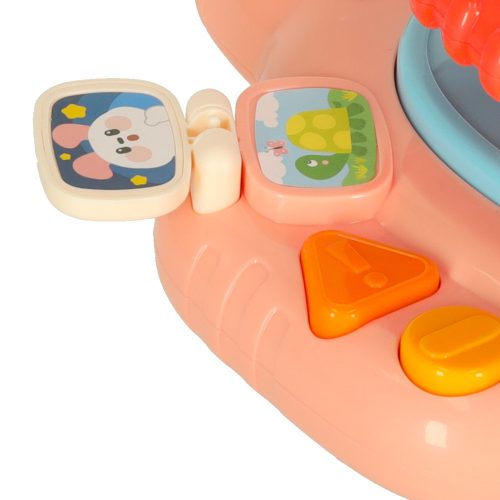 Children's interactive steering wheel toy simulator with musical sounds pink