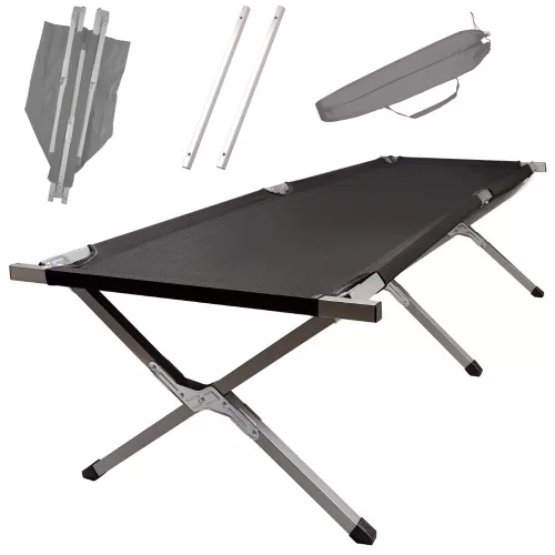 Folding camping bed tourist Canadian black 150kg