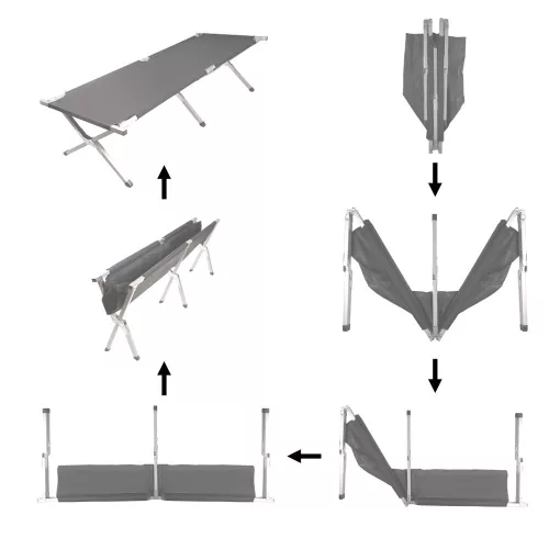 Folding camping bed tourist Canadian black 150kg