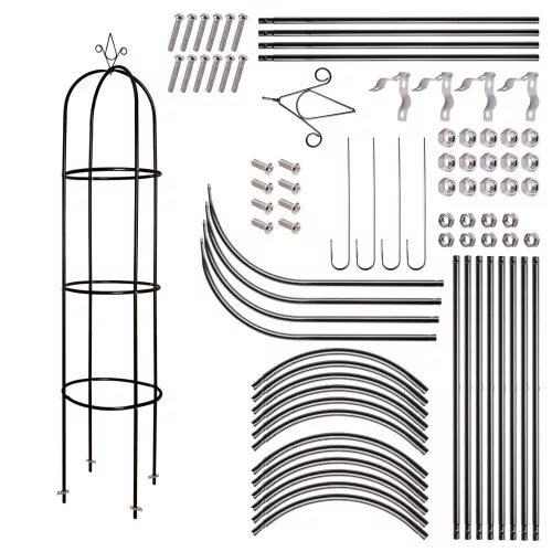 Garden pergola column pillar bell rose stand climbing flowers metal 195 cm