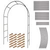 Kerti pergola ívtartó rózsákhoz, virágokhoz, borostyánhoz, kúszónövényekhez, fémből, 240 x 140 cm