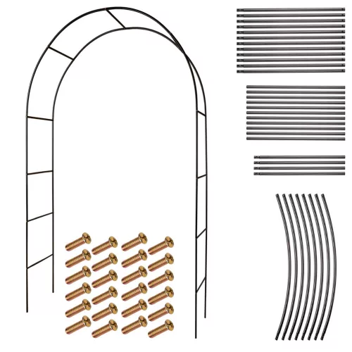 Garden pergola arch support for roses flowers ivy creepers metal 240 x 140 cm