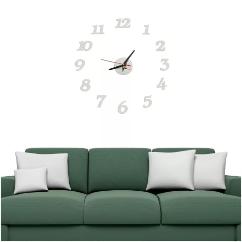 Wall clock silver arabic numerals