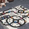 Play mat city street + road signs waterproof cream 130x100cm