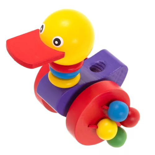 Wooden duck walking stick pusher