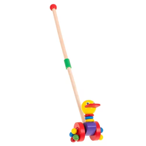 Wooden duck walking stick pusher