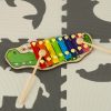 Színes, fából készült cimbalom gyerekeknek krokodil