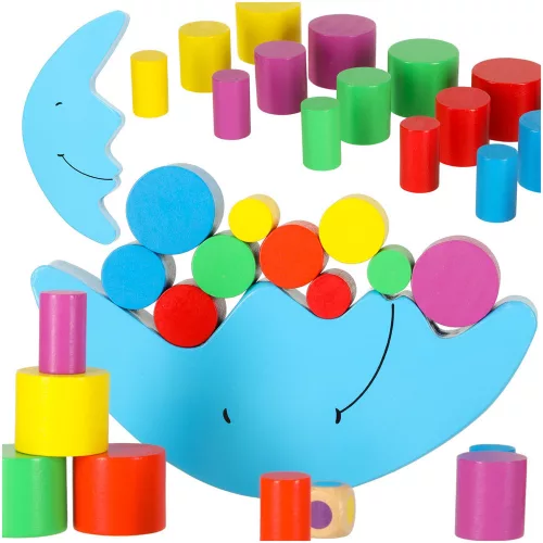 Montessori Wooden Moon Balancing Arcade Game