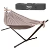 Garden hammock with frame double swing stand hammock stand large strong + cover 200cm 100kg