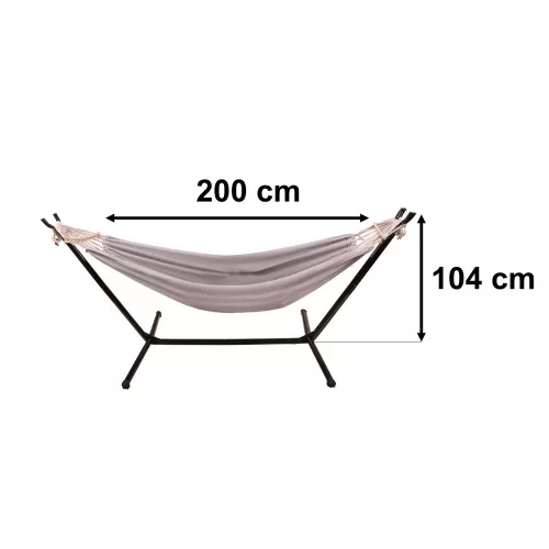 Garden hammock with frame double swing stand hammock stand large strong + cover 200cm 100kg