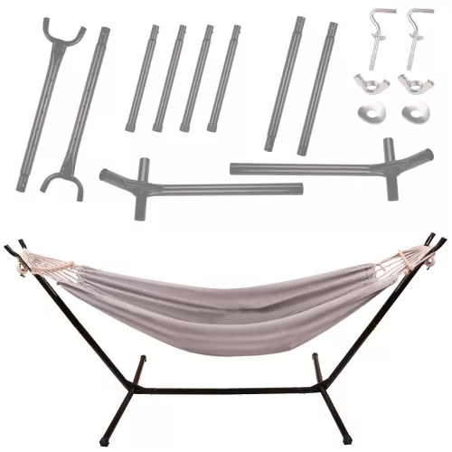 Garden hammock with frame double swing stand hammock stand large strong + cover 200cm 100kg