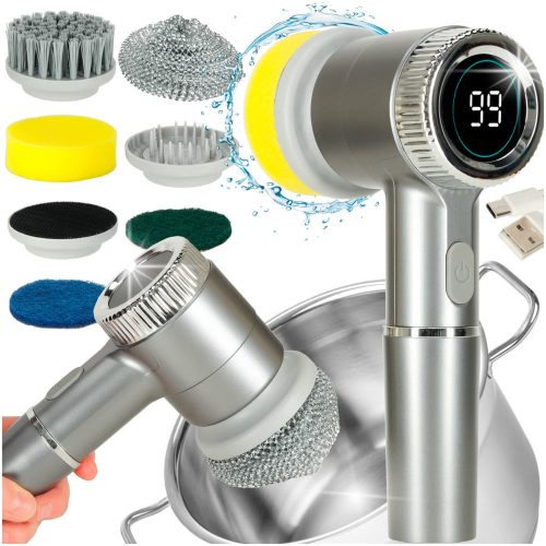 Electric Cleaning Brush 5in1 Bathroom Floor Grout Pool LED