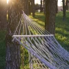 Garden hammock boho mesh fringed 200cm gray