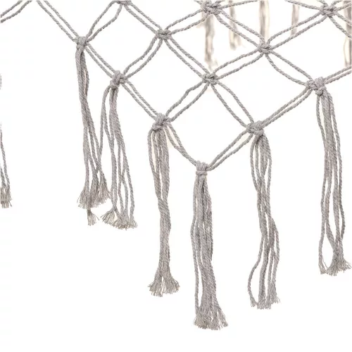 Garden hammock boho mesh fringed 200cm gray