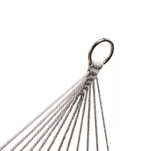 Garden hammock boho mesh fringed 200cm gray