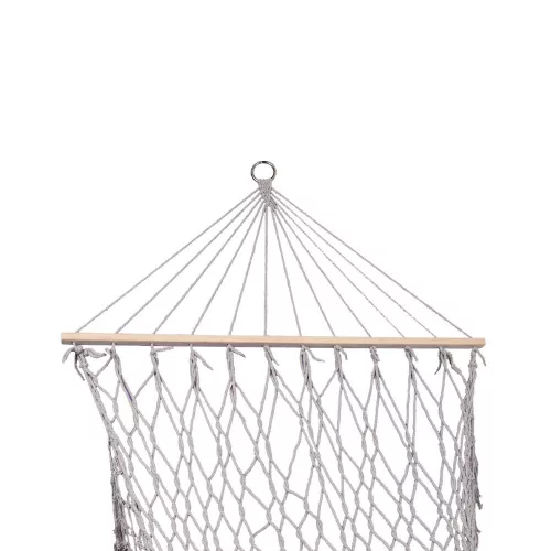 Garden hammock boho mesh fringed 200cm gray