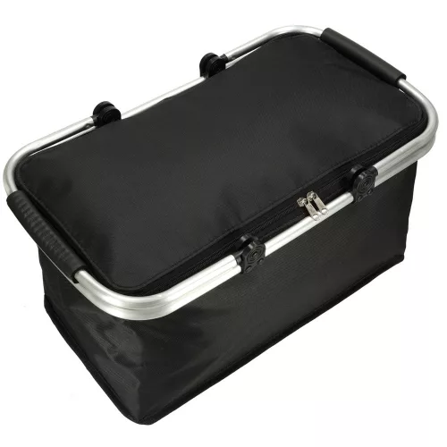 Thermal foldable picnic basket black