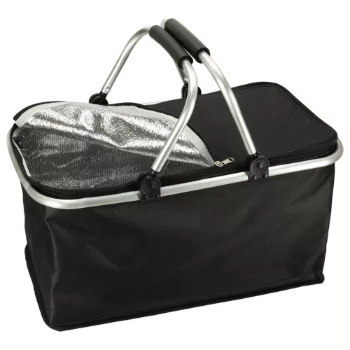 Thermal foldable picnic basket black