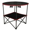 Travel table with folding lid black
