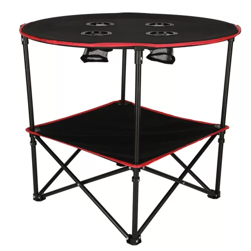 Travel table with folding lid black