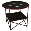 Travel table with folding lid black