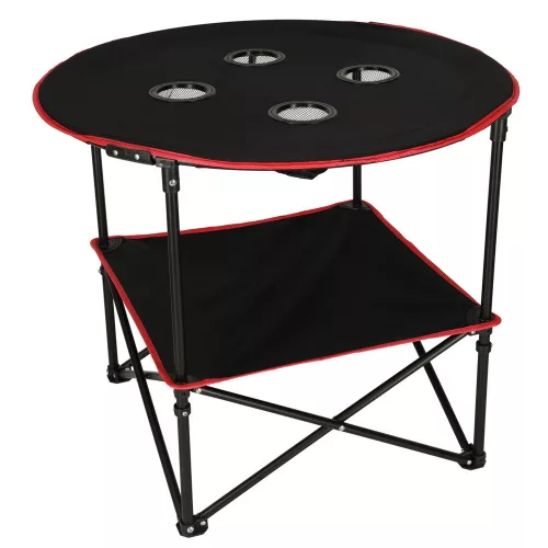 Travel table with folding lid black