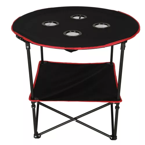 Travel table with folding lid black
