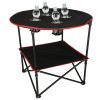 Travel table with folding lid black