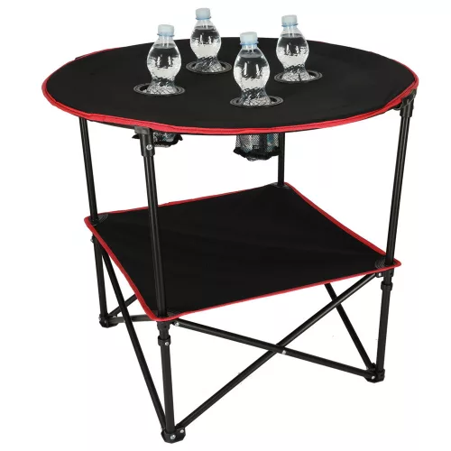 Travel table with folding lid black