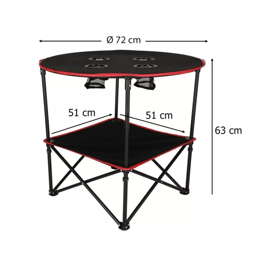 Travel table with folding lid black