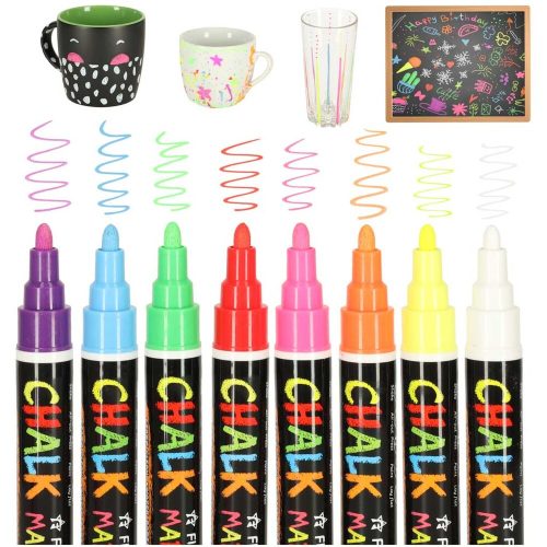 CHALK markers with double sided tips 8 pcs.
