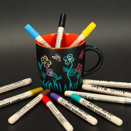 Acrylic fabric markers stone felt pens DIY waterproof felt pens 12 pcs.