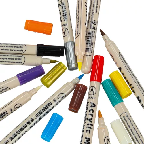 Acrylic fabric markers stone felt pens DIY waterproof felt pens 12 pcs.