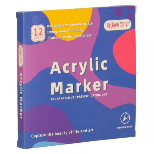Acrylic fabric markers stone felt pens DIY waterproof felt pens 12 pcs.