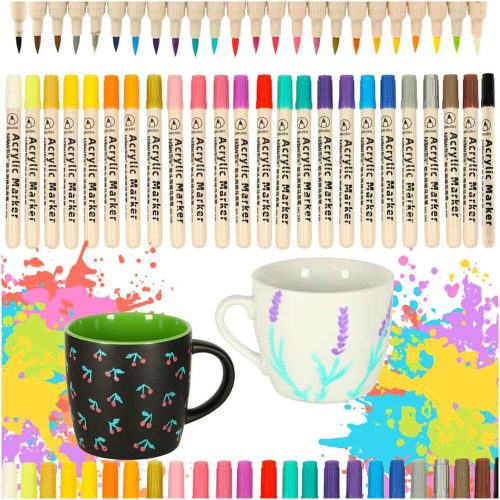 Acrylic fabric markers stone felt pens DIY waterproof felt pens 24 pcs.