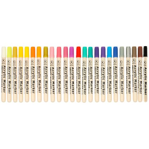 Acrylic fabric markers stone felt pens DIY waterproof felt pens 24 pcs.