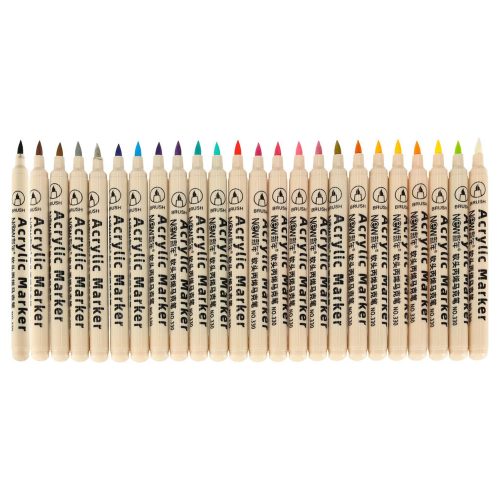 Acrylic fabric markers stone felt pens DIY waterproof felt pens 24 pcs.