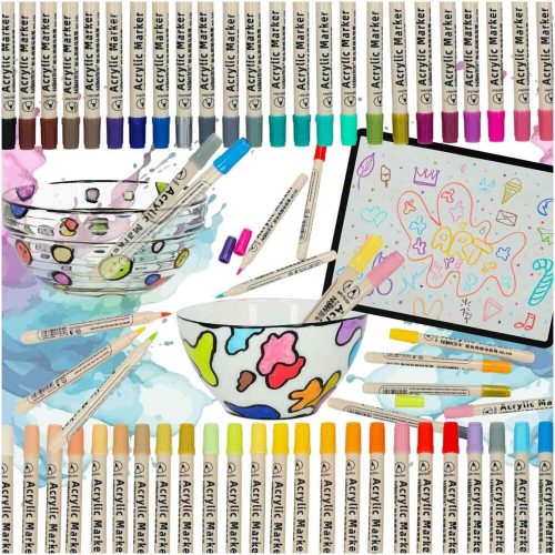 Acrylic fabric markers stone felt pens DIY waterproof felt pens 48 pcs.