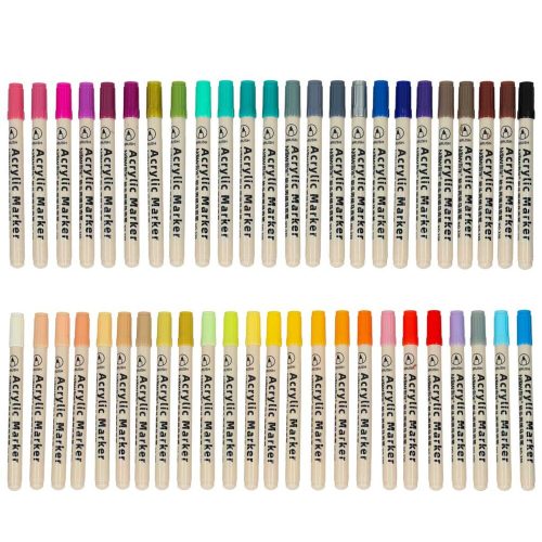 Acrylic fabric markers stone felt pens DIY waterproof felt pens 48 pcs.