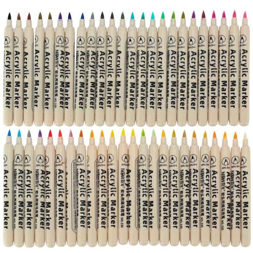 Acrylic fabric markers stone felt pens DIY waterproof felt pens 48 pcs.