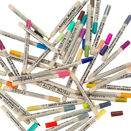 Acrylic fabric markers stone felt pens DIY waterproof felt pens 48 pcs.