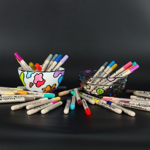 Acrylic fabric markers stone felt pens DIY waterproof felt pens 48 pcs.