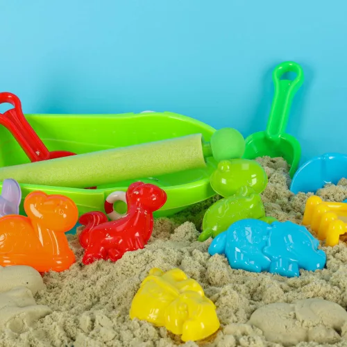 Boat with accessories moulds sand beach toys + water gun 12 pcs